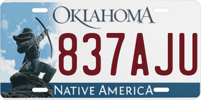 OK license plate 837AJU