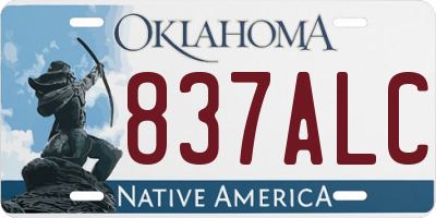 OK license plate 837ALC