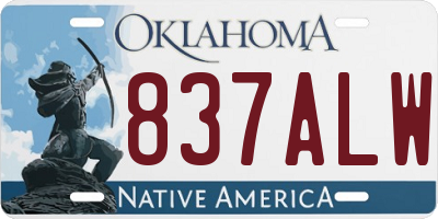 OK license plate 837ALW