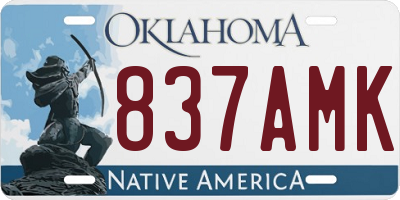 OK license plate 837AMK
