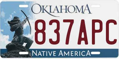 OK license plate 837APC