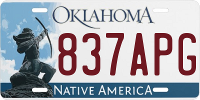 OK license plate 837APG