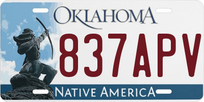 OK license plate 837APV