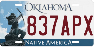 OK license plate 837APX