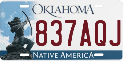 OK license plate 837AQJ