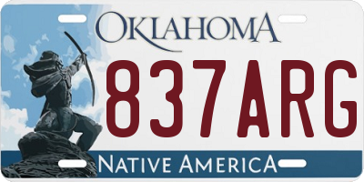 OK license plate 837ARG