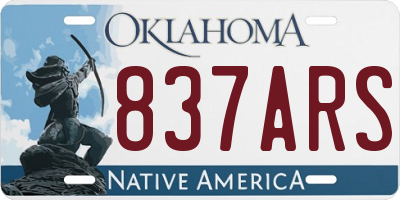 OK license plate 837ARS