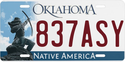 OK license plate 837ASY