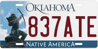 OK license plate 837ATE