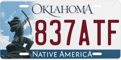 OK license plate 837ATF