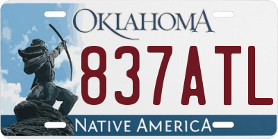 OK license plate 837ATL