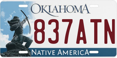 OK license plate 837ATN