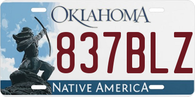 OK license plate 837BLZ