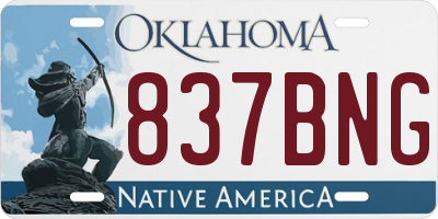 OK license plate 837BNG
