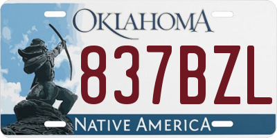 OK license plate 837BZL