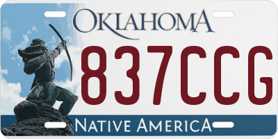 OK license plate 837CCG