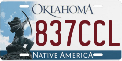 OK license plate 837CCL