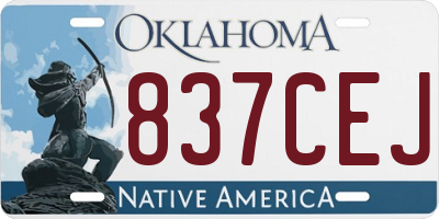 OK license plate 837CEJ