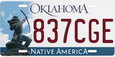 OK license plate 837CGE