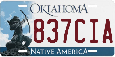 OK license plate 837CIA