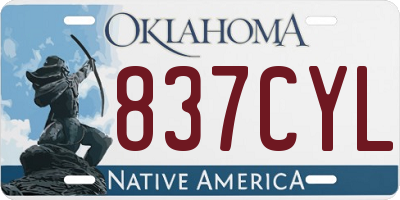 OK license plate 837CYL