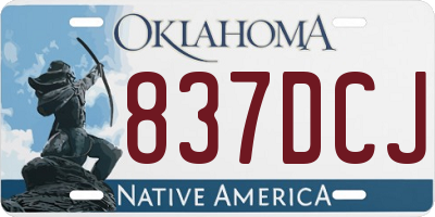 OK license plate 837DCJ