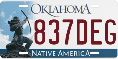 OK license plate 837DEG
