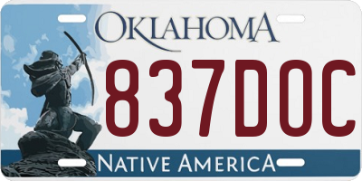 OK license plate 837DOC