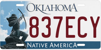 OK license plate 837ECY