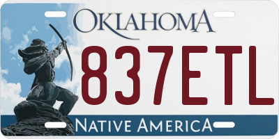 OK license plate 837ETL