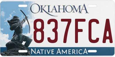 OK license plate 837FCA