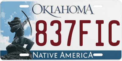 OK license plate 837FIC