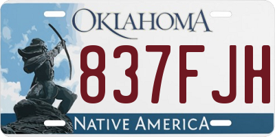 OK license plate 837FJH