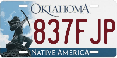 OK license plate 837FJP