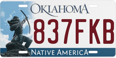 OK license plate 837FKB