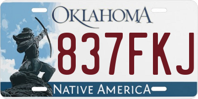 OK license plate 837FKJ