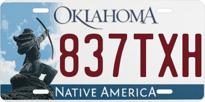 OK license plate 837TXH