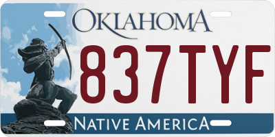 OK license plate 837TYF