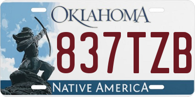 OK license plate 837TZB