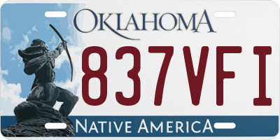 OK license plate 837VFI