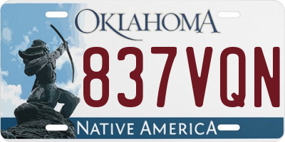 OK license plate 837VQN