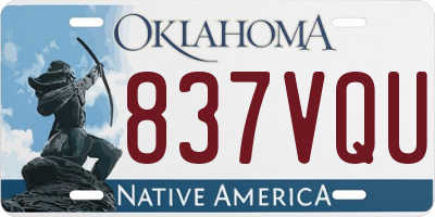 OK license plate 837VQU