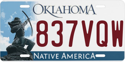 OK license plate 837VQW