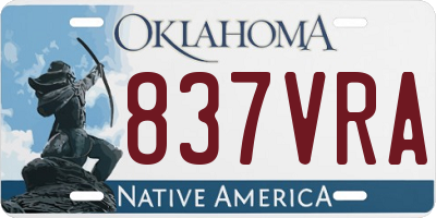 OK license plate 837VRA