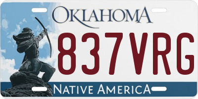 OK license plate 837VRG