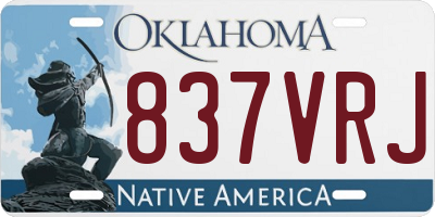 OK license plate 837VRJ