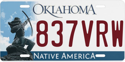 OK license plate 837VRW