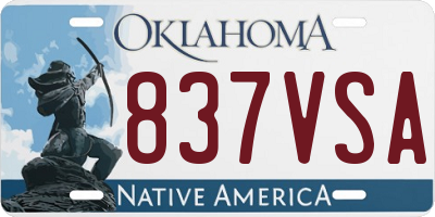 OK license plate 837VSA