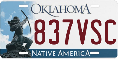 OK license plate 837VSC