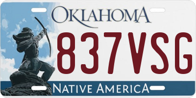 OK license plate 837VSG